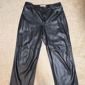 Mango Faux Leather Ankle Pants-size 8